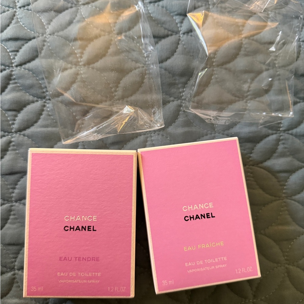 2 chanel empty boxes with plastic